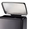 Stainless Steel 13-Gallon Kitchen Trash Can with Step Lid Charcoal Black Grey