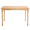 Natural Wood Finish Rectangular Dining Table with Butcher Block Top