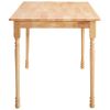 Natural Wood Finish Rectangular Dining Table with Butcher Block Top