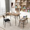 Modern 4-Piece Dining Set with Wood Top Table 2 Chairs and Bench