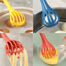 1pc; Multifunctional 3-in-1 Egg Whisk Food Holder Noodle Holder Baking Tool Egg Stirrer Manual Whisk 1 Pack 11.02''√ó2.76'' - Yellow