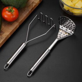 Stainless Steel Manual Potato Press;  Baby Food Masher;  Wavy Potato Press - Wave hole