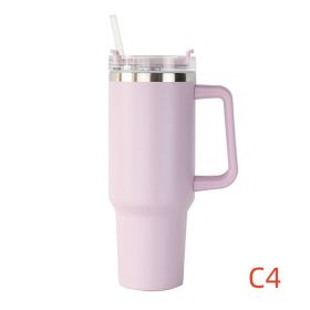 40 oz. With Logo Stainless Steel Thermos Handle Water Glass With Lid And Straw Beer Glass Car Travel Kettle Outdoor Water Bottle - 1200ml - C4