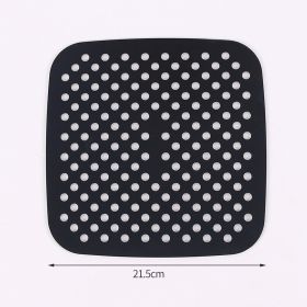 1pc 7.5in/8in/9in Air Fryer Liner Silicone Air Fryer Mat - Black - Square 8.5in