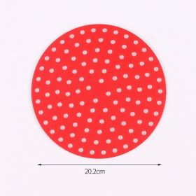 1pc 7.5in/8in/9in Air Fryer Liner Silicone Air Fryer Mat - Red - Round 8in