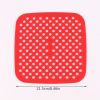 1pc 7.5in/8in/9in Air Fryer Liner Silicone Air Fryer Mat - Red - Square 8.5in