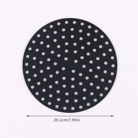 1pc 7.5in/8in/9in Air Fryer Liner Silicone Air Fryer Mat - Black - Round 8in