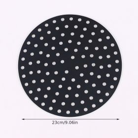 1pc 7.5in/8in/9in Air Fryer Liner Silicone Air Fryer Mat - Black - Round 9in