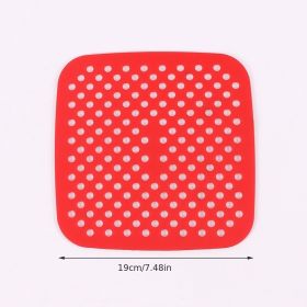 1pc 7.5in/8in/9in Air Fryer Liner Silicone Air Fryer Mat - Red - Square 7.5in