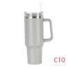 40 oz. With Logo Stainless Steel Thermos Handle Water Glass With Lid And Straw Beer Glass Car Travel Kettle Outdoor Water Bottle - 1200ml - C10