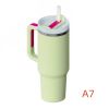 40 oz. With Logo Stainless Steel Thermos Handle Water Glass With Lid And Straw Beer Glass Car Travel Kettle Outdoor Water Bottle - 1200ml - A7