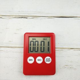 Cooking Timer LCD Digital Screen Clock Kitchen Countdown Timer Mechanical Digital Kitchen Timer Magnetic - Red