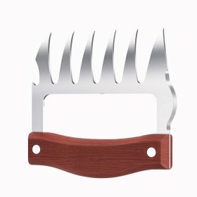 LMETJMA Bear Claws Stainless Steel BBQ Meat Shredder Claws with Wooden Handle Bottle Opener Turkey Chicken Claws KC0423 - 1 Pc