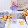 1pc Cookie Press; Clear Cookie Press Gun Kit; Multifunctional Cake Piping Gun; Cookie Press For Baking With Discs And Nozzles; Cookie Gun Press - Purp