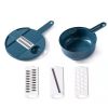 1pc Multifunctional Vegetable Cutter, Potato Shredded Grater, 3 Blades Or 6 Blades For Choose 11in*7.2in - Blue--Three Blades