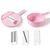 1pc Multifunctional Vegetable Cutter, Potato Shredded Grater, 3 Blades Or 6 Blades For Choose 11in*7.2in - Pink--Three Blades