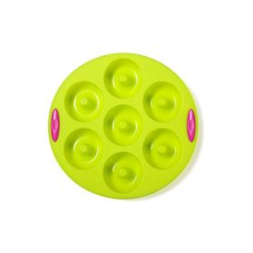 7 Holes Donuts Mold Silicone Donuts Pan Baking Sheet Silicone Baking Pans Non-Stick Kitchen Baking Tool - green