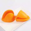 2pcs Anti-Inflammatory Covering Tethered Hand Without Hand Heating Pad Microwave Silicone Kitchen Anti-Inflammatory Gloves - Orange 2 Pack