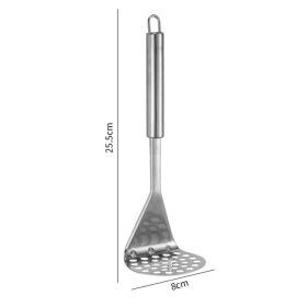 Stainless Steel Manual Potato Press; Baby Food Masher; Wavy Potato Press; Kitchen Gadgets - Round Hole Potato Press