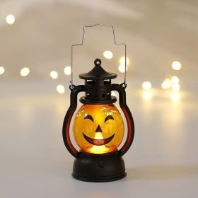 LED Haloween Pumpkin Ghost Lanter Candle Light Halloween Party Decoration for Home Holiday Bar Horror Props Oil Lamp Kids Toy - Style C