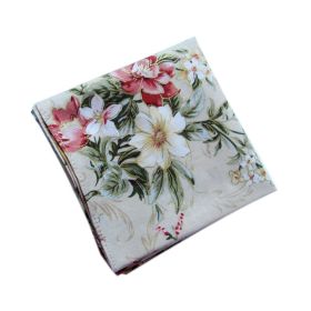 Ladies Floral Squares Handkerchief Cotton Hanky for Bento Lunch Wrapping Tenugui Hankies - Default