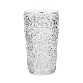 Paisley Acrylic Glasses Drinking Set of 4 Hi Ball (17oz), Plastic Drinking Glasses, BPA Free Cocktail Glasses, Drinkware Set, Drinking Water Glasses -