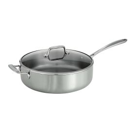 Tri-Ply Clad 6 Qt Covered Stainless Steel Deep Saut√© Pan - Tramontina