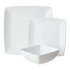 Better Homes & Gardens- Loden White Square Porcelain 12-Piece Dinnerware Set - Better Homes & Gardens