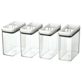 Better Homes & Gardens Canister Pack of 4 - Flip-Tite 11.5 Cup Rectangular Food Storage Container Set - Better Homes & Gardens