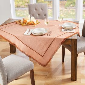 Better Homes & Gardens Chambray Cotton 50" x 50" Table Throw, Gingerbread Brown - Better Homes & Gardens