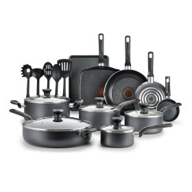 Easy Care Nonstick Cookware, 20 Piece Set, Grey, Dishwasher Safe - Grey