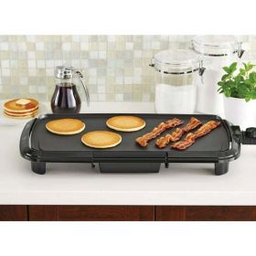 Dishwasher-Safe 20" Black Griddle with Adjustable Temperature Control - black