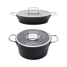 Serenk Excellence Pots and Pan Set Stock Pot Egg Pan Nonstick 4 Pcs - Default Title