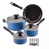 12pc Nonstick Aluminum Cookware Set with Prestige Tools - Blue