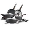 14 Pcs Induction Kitchen Cookware Sets - Black