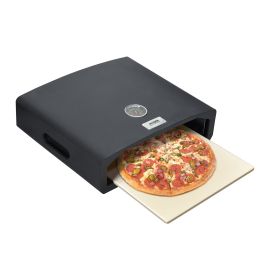 15.7" x 13.7" x 4"Portable Pizza Oven for Outdoor Camp Stove and Indoor Gas Range,Stove Burner Top Pizza Box with Pizza Stone and Pizza Peel,Black - B