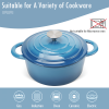 COOKWIN Enameled Cast Iron Dutch Oven with Self Basting Lid;  Enamel Coated Cookware Pot 5QT - blue