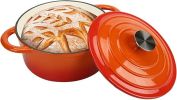 COOKWIN Enameled Cast Iron Dutch Oven with Self Basting Lid;  Enamel Coated Cookware Pot 4.5QT - orange