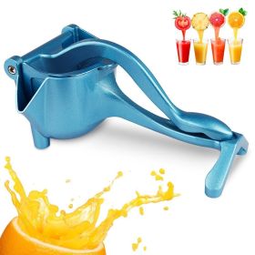 Manual Citrus Juicer; Heavy Duty Hand Press Lemon Squeezer; Metal Aluminum Alloy Juice Squeezer for Lime Orange Apple Fruit (Blue) - Default