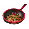 Amercook China Red Wok Non-Stick Wok with Lid A32RD Healthy Non-Stick Light Oil and Less Smoke 32cm - Red