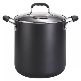 12qt Stock Pot with Lid, Simply Cook Nonstick Cookware Black - Black