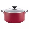 10qt Aluminum Nonstick Wide Stock Pot Red - Red