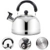 2.1 Qt Stainless Steel Kettle with Whistling Feature - Insulated Handle for Safe Handling - Perfect for Camping Kitchens & Office Break Rooms Ban on A