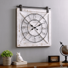 FirsTime & Co. White Farmstead Barn Door Wall Clock, Farmhouse, Analog, 27 x 2 x 29 in - FirsTime