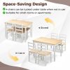 5-Piece Wooden Dining Set with Rectangular Table and 4 Chairs - Natural