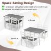 5-Piece Wooden Dining Set with Rectangular Table and 4 Chairs - Gray