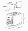 Retro Toaster 3 features-Thaw / reheat / cancel 6 brown levels Easy clean removable breadcrumb tray 1.5 inch ultra wide slot vintage style stylish hig