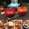 COOKWIN Enameled Cast Iron Dutch Oven with Self Basting Lid;  Enamel Coated Cookware Pot 5QT - red