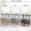 3-Piece Counter Height Dining Table Set with USB Port and Upholstered Stools - Cream