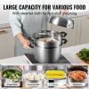 Home Kitchen 304 Stainless Steel Food Steamer Cookware with Lid - Silver - 28cm-8.5QT